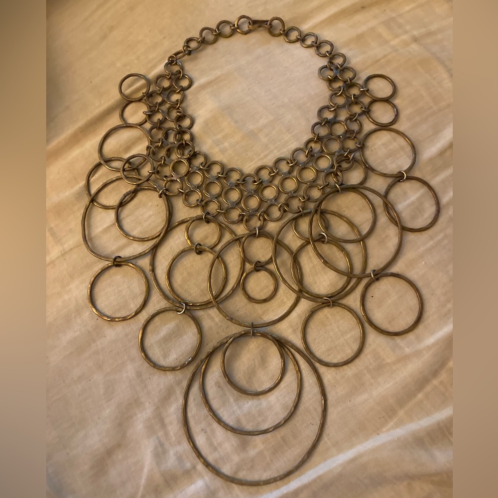 JAN LESLIE Women’s Loop Brass Statement Cleopatra Collar Necklace